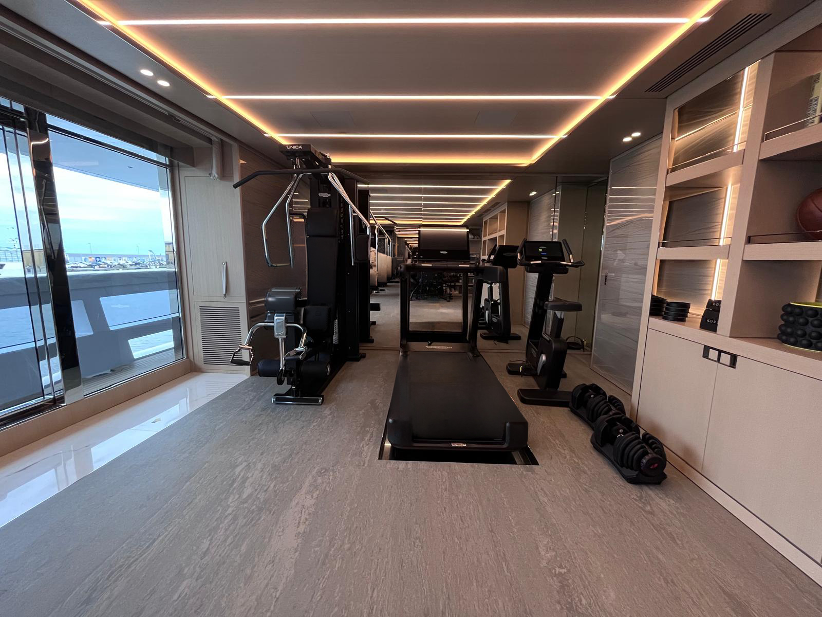 Onboard gym — completed installation