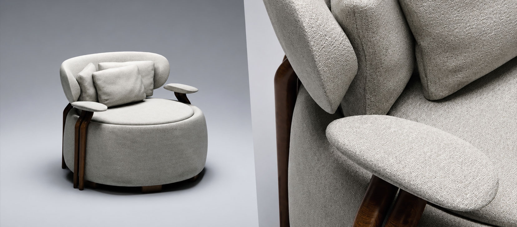 Designer outdoor armchairs and furniture from the Calafuria collection